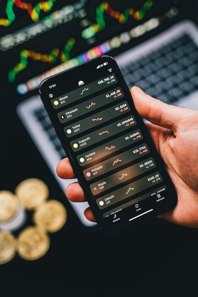 Crypto portfolio app hand bitcoin coins — EMI Licence — Electronic Money Institution