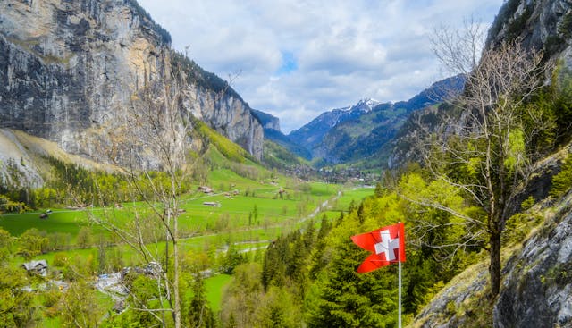 Swiss lauterbrunnen valley alpine flag — Cyprus EMI Licence (CBC)